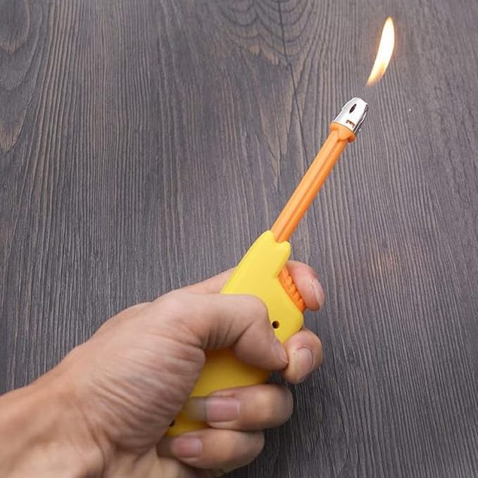 Candle Lighter Long Neck Adjustable Lighter Butane Gas Refillable Plastic Lighter Kitchen Igniter