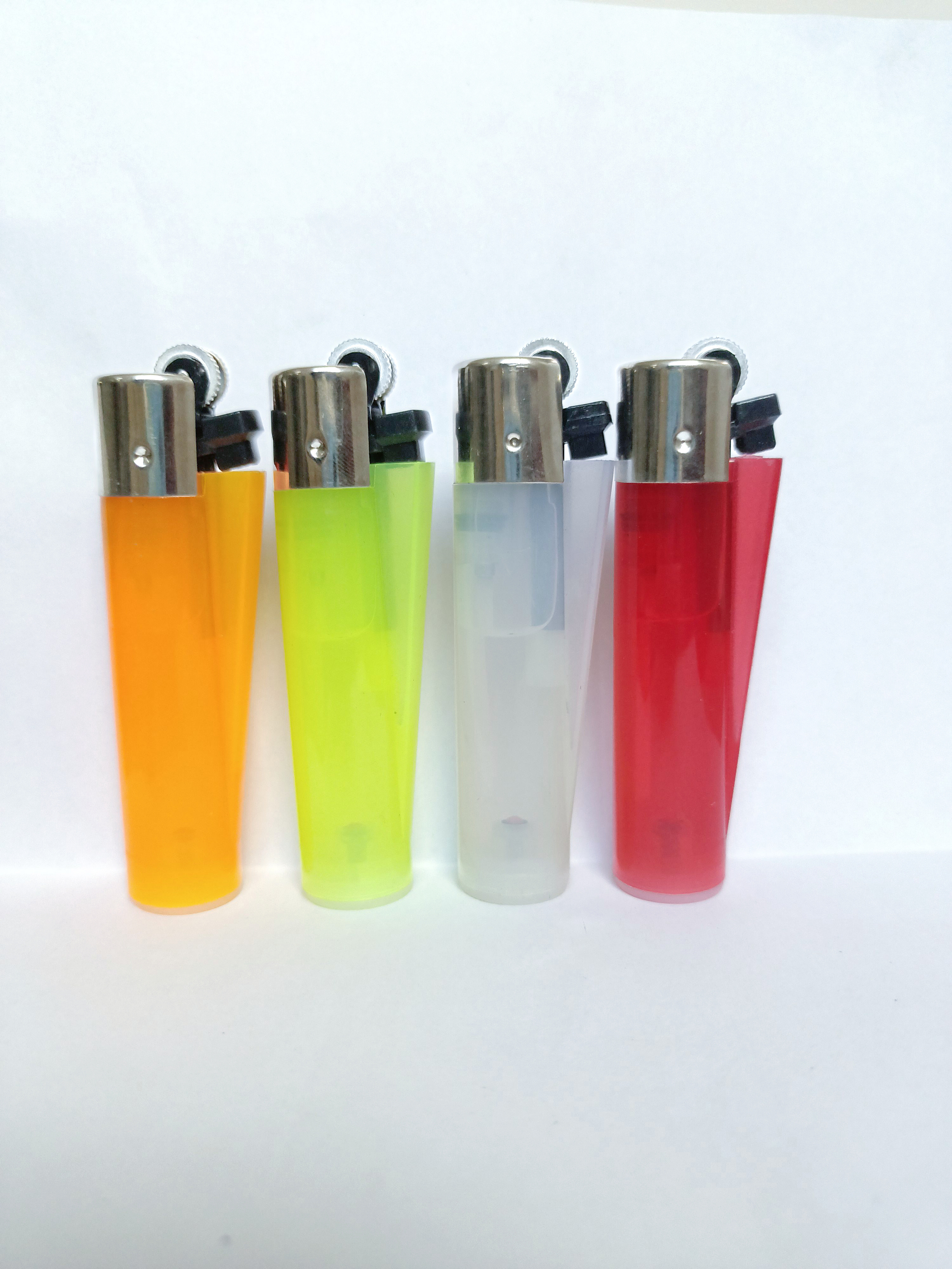 Spain Clear Cigarette Lighters Gas Transparent Colorful Clippershape Lighters