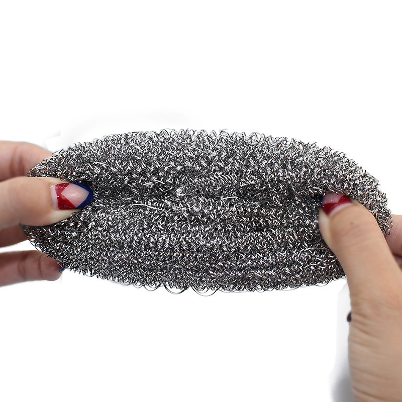 Steel Wool Scrubber Stainless Steel Scouring Pad Heavy Duty Metal Scour Sponge