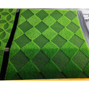 factory directly sell personalized design custom 3D print triangle logo pattern artificial grass