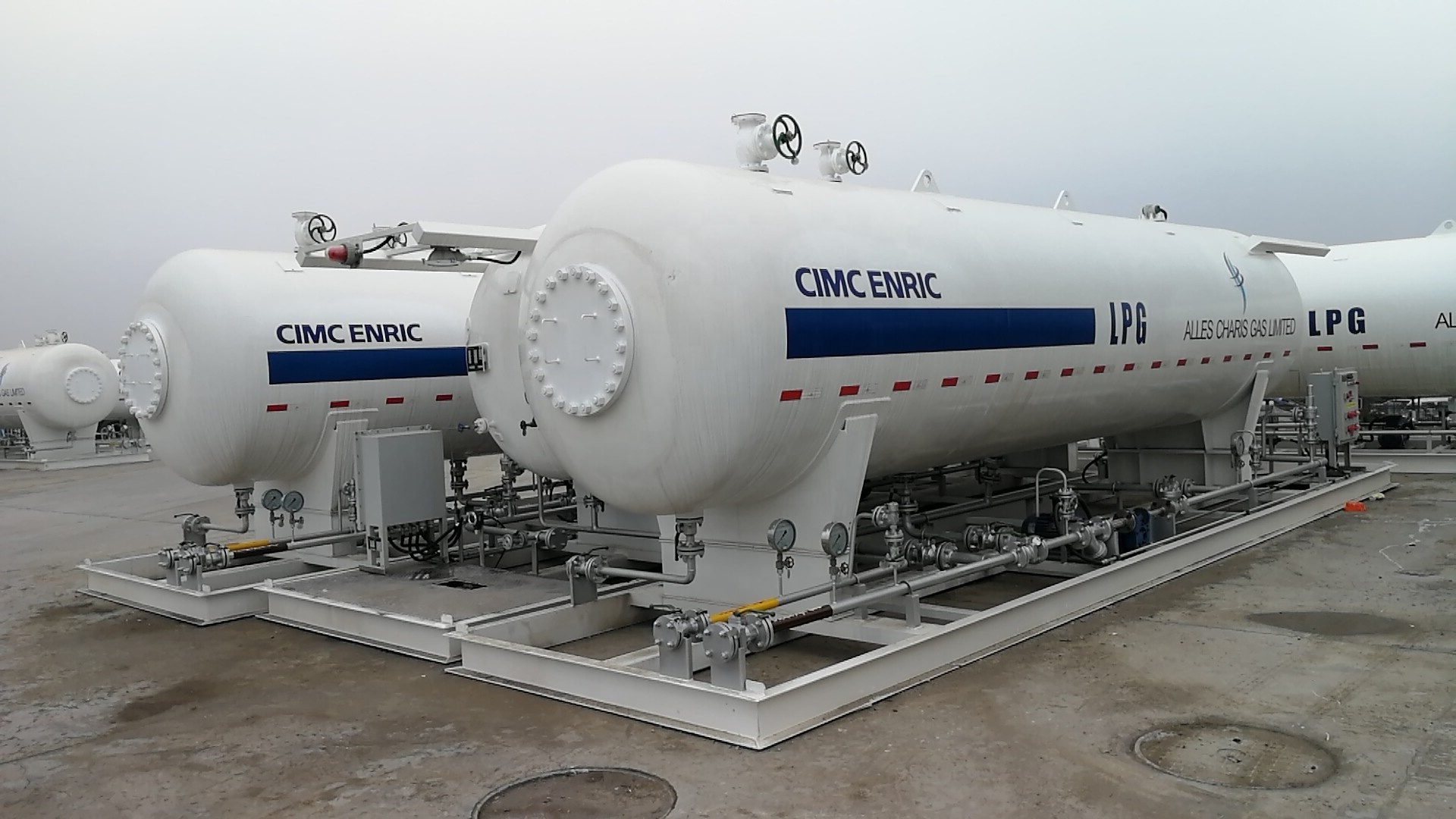 CIMC 20m3 GB mobile LPG skid propane gas tank filling station with pump