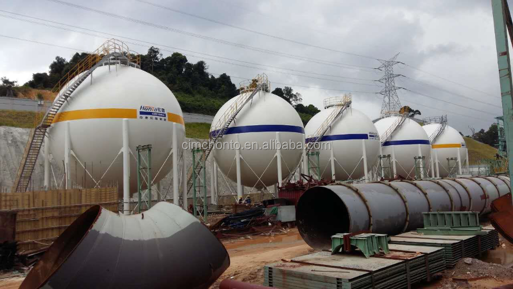 CIMC 1500 M3 GB Q370R LPG Spherical Storage Tank for Propane Terminal Tank Farm