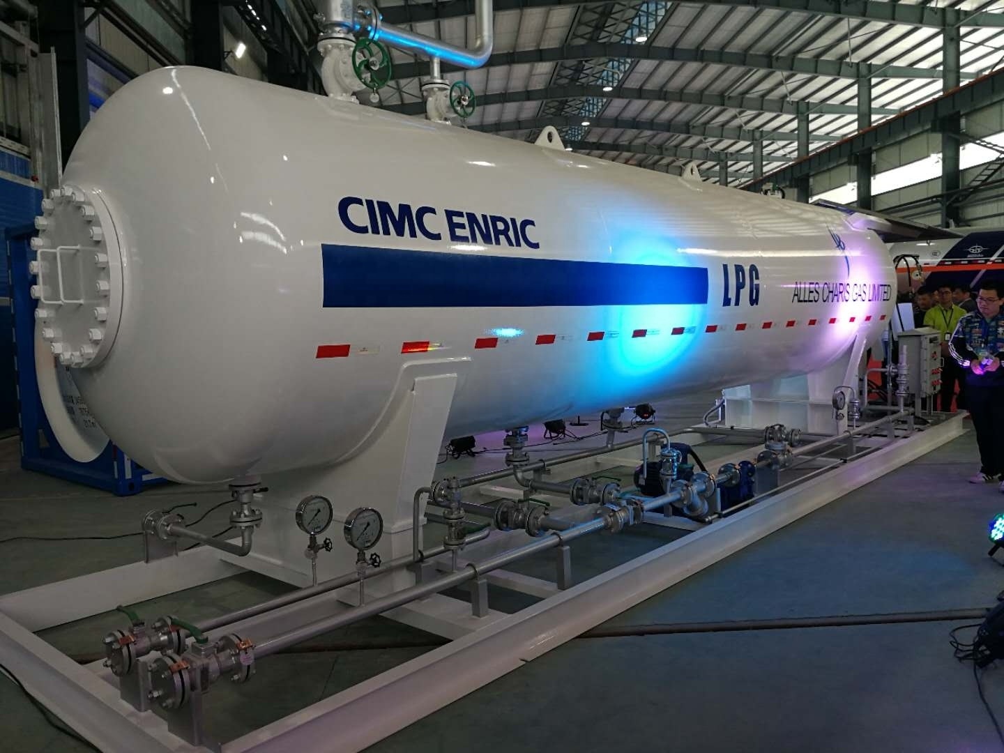 CIMC 20m3 GB mobile LPG skid propane gas tank filling station with pump