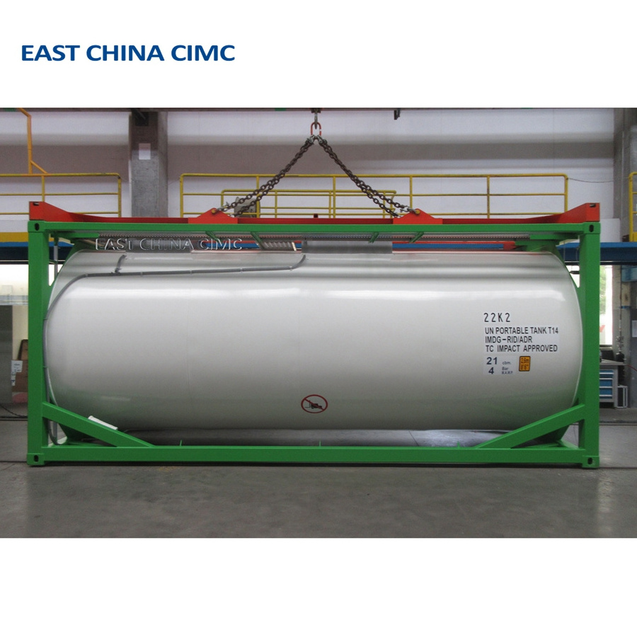 22KL 20ft Shipping Container Storage Tanker EAST CHINA CIMC Shipping ISO Tank Container For Cement Transport