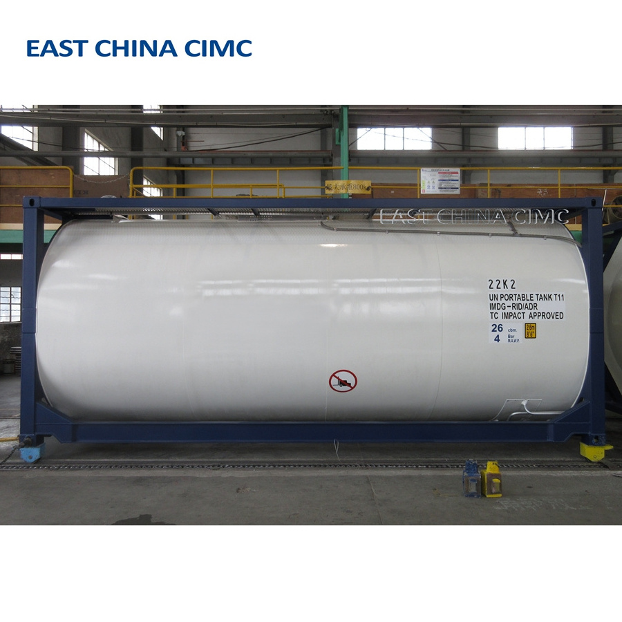 20FT Sulphuric Acid Chemical Liquid Transport Stainless Steel ISO Tank For Sale