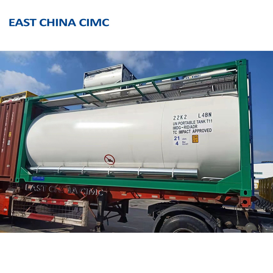 20FT Sulphuric Acid Chemical Liquid Transport Stainless Steel ISO Tank For Sale