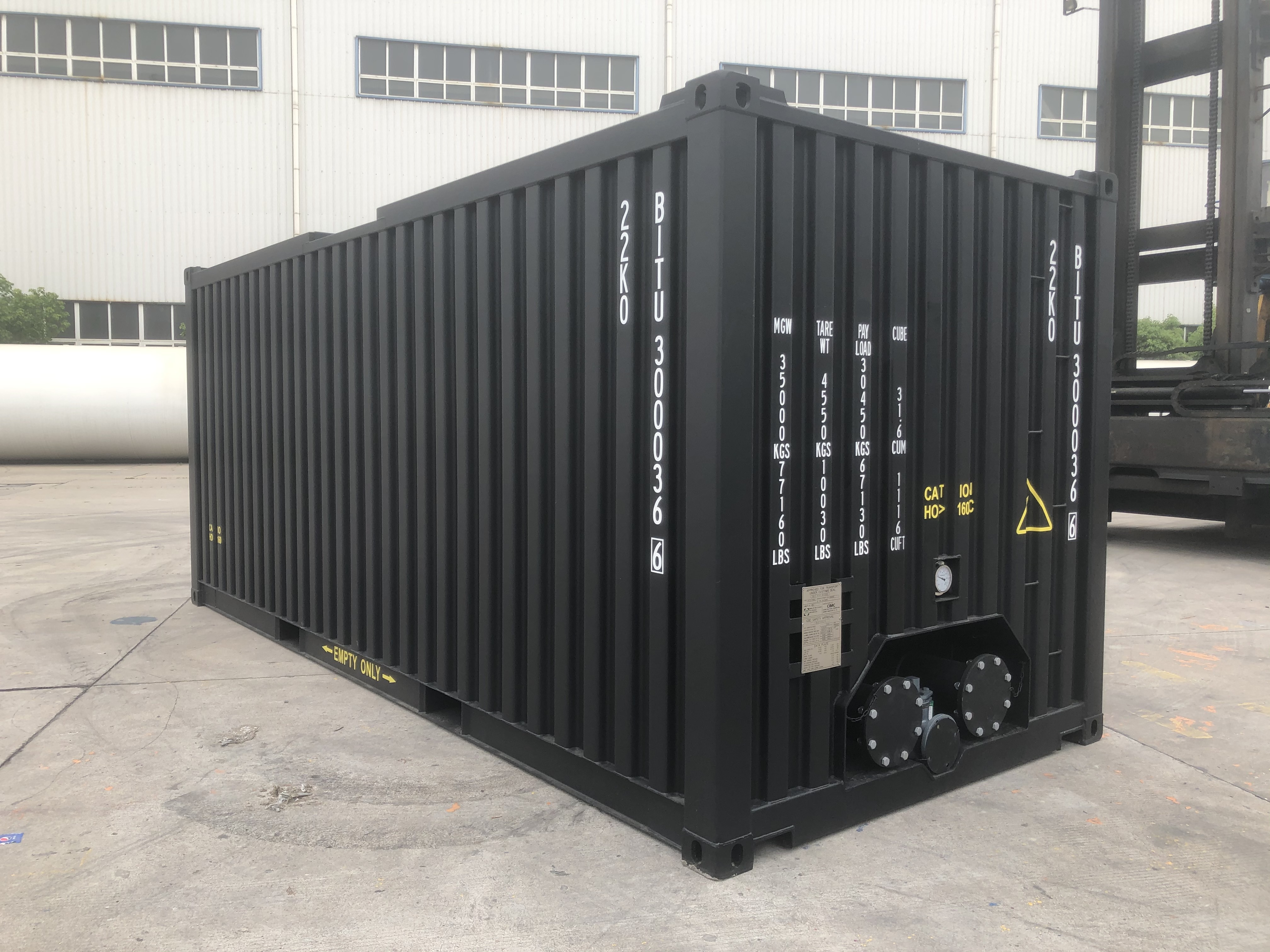 ASME , ISO 20 feet electric heating bulk asphalt bitumen storage shipping container freight forwarder transport container