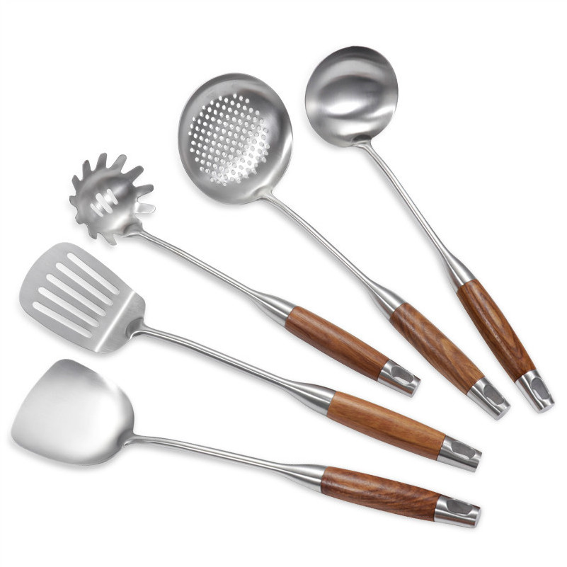 Kitchen Utensils 6-Piece Set Stainless Steel Kitchen Tools Kitchenware with Rosewood Handle