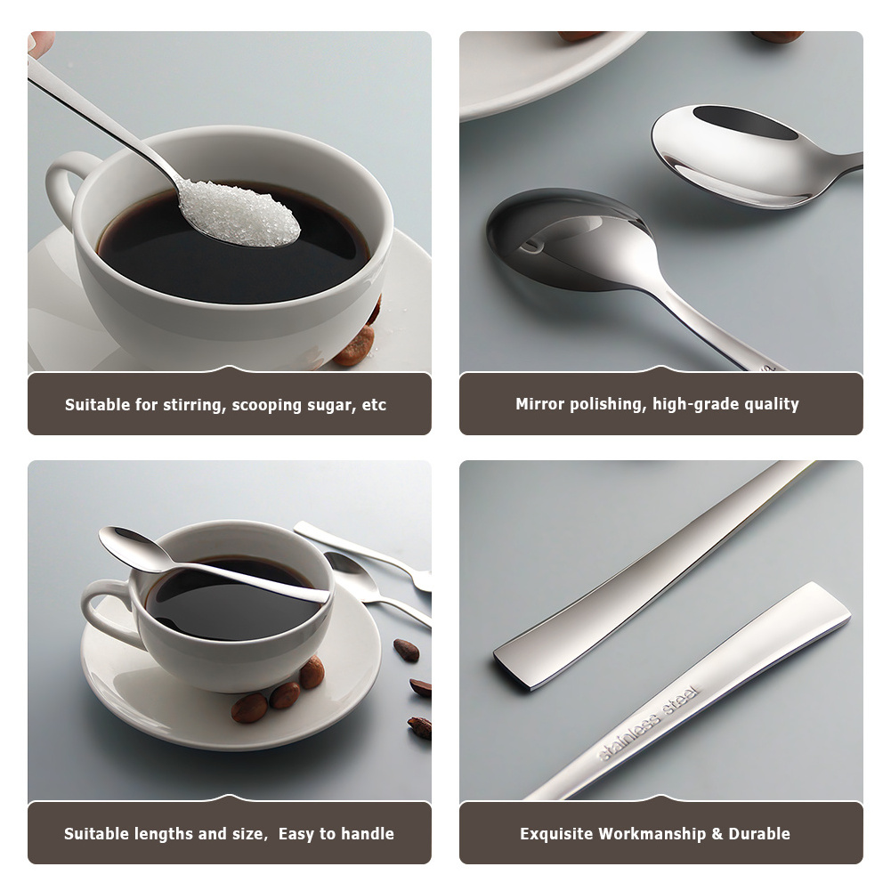 Custom Small Coffee Cupping Spoon Metal Tea Stirring Spoon Dessert Spoon Made of Stainless Steel