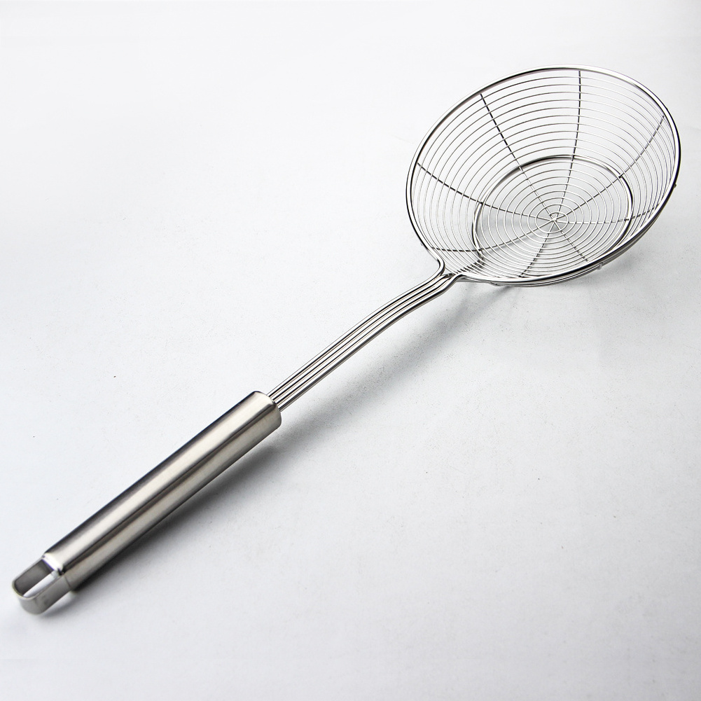 Stainless Steel Food Colanders & Strainers Spider Mesh Pasta Fries Oil Skimmer Strainer