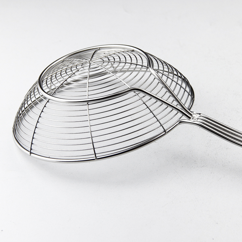 Stainless Steel Food Colanders & Strainers Spider Mesh Pasta Fries Oil Skimmer Strainer