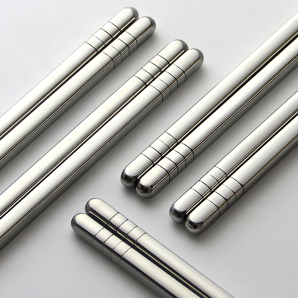 Wholesale Chinese Stainless Steel Chopsticks for Restaurant Metal Japanese Sushi Chop Sticks in Bulk