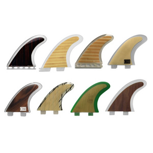 Wholesale Fiberglass High Strength Customized logo futures surfboard fins wooden surfboard fins