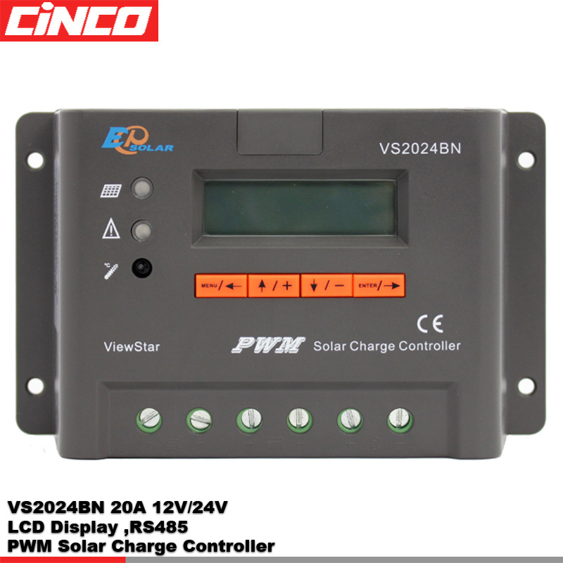 EPEVER VS2024BN 20A 12v/24v PWM Solar Charge Controller With RS485 LCD Display