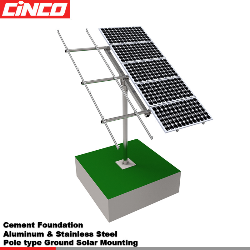 Rotated adjustable angles 10-15 deg 15-30 deg 30-60 deg pole type Solar Panel Stand mount for solar mounting bracket