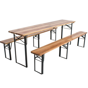 D009F.225 High Quality Garden Foldable Wooden Beer Table and outdoor bench