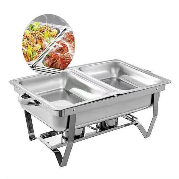 Chaffing dish rectangle buffet food warmer stainless steel chafing dishes for sale