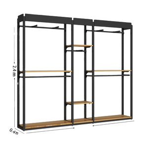 Retail Modern Metal Display Stand Garment Floor Rack For Cloth Shopping, Floor To Ceiling Garment Rack