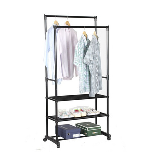 Shoes Simple Freestanding Black Standard Hanger Storage Clothes Stand Coat Rack With Coat Rack