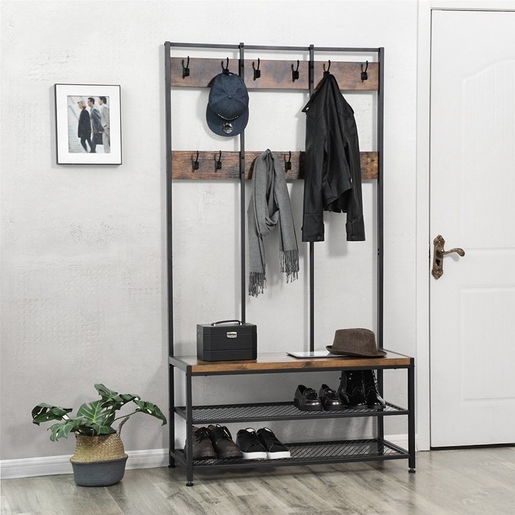 Clothing Garment Double Layer Modern And Shoes Bench Coat Rack