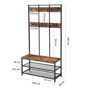 Clothing Garment Double Layer Modern And Shoes Bench Coat Rack