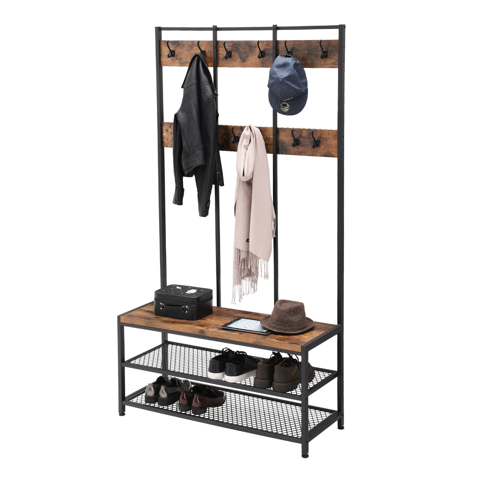 Stand Coat 2021 Garment Shoes And Rath Clothes Rack With Storage Bench