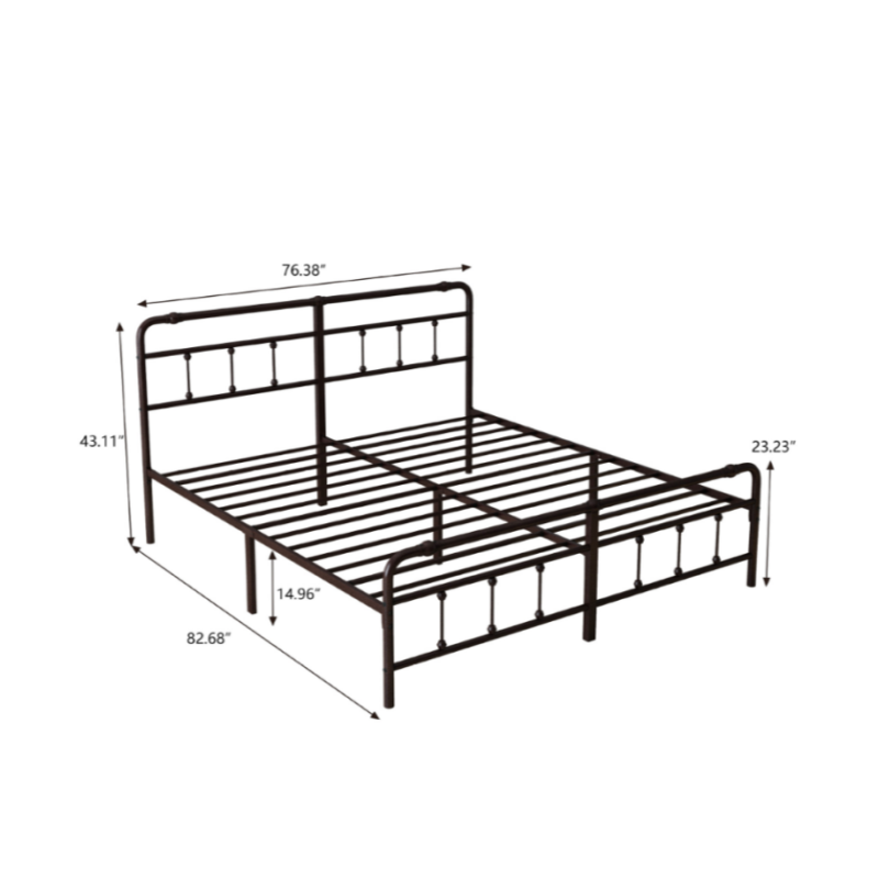 Factory Wholesale Customized Size Height Modern TWIN/FULL/QUEEN/KING High Platform Twin Size Bed Frame Contemporary Bed Frame