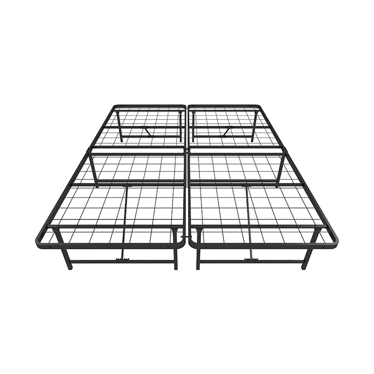 Foldable Latest Design Steel Folding Platform Frame Double Metal Bed For Adult