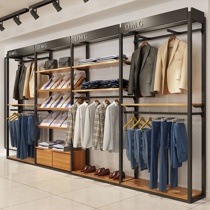 Retail Modern Metal Display Stand Garment Floor Rack For Cloth Shopping, Floor To Ceiling Garment Rack