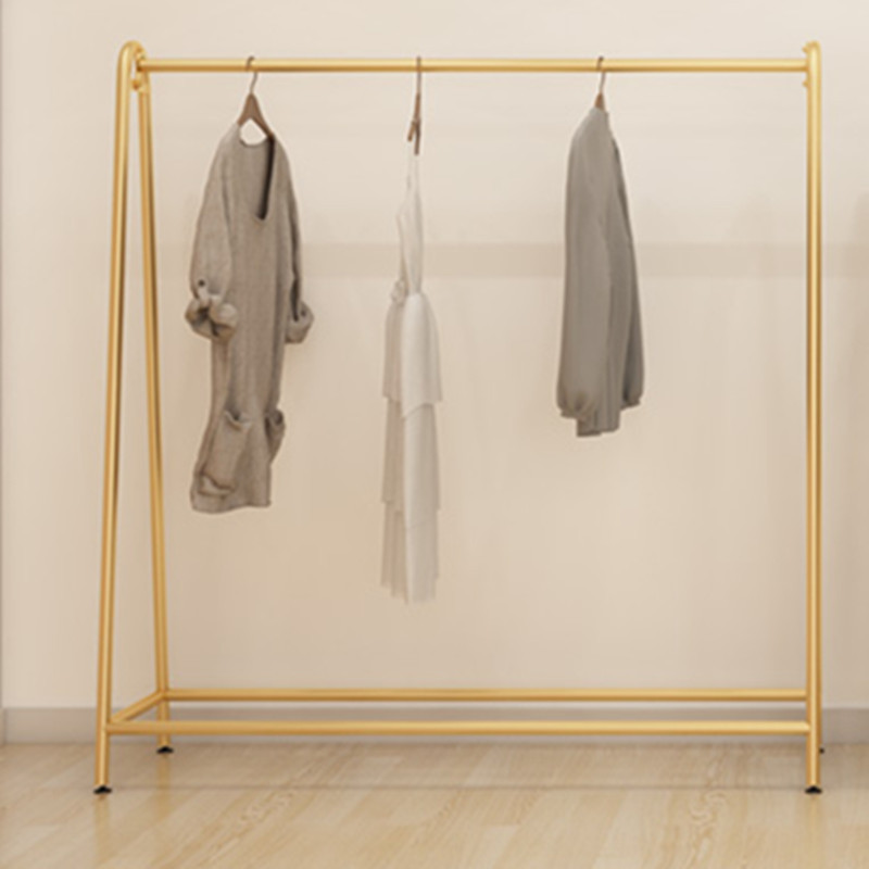 Iron Shopping Garment Gold Display Clothes Rack, Clothes Display Rack In Shopping Mall