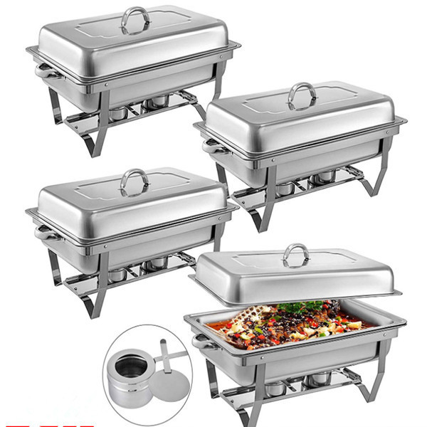 Chaffing dish rectangle buffet food warmer stainless steel chafing dishes for sale