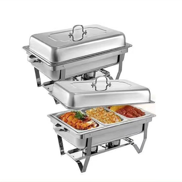 Chaffing dish rectangle buffet food warmer stainless steel chafing dishes for sale