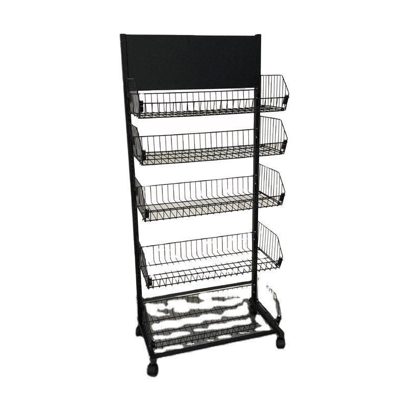 Wire Snack Floor Candy Metal Display Rack For Potato Chip