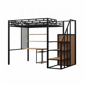 Queen Size Single School Apartment Furniture Bunk Loft Metal Bed