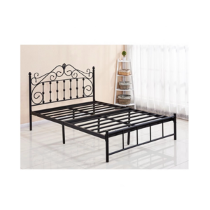 Light Cheap Free Sample Queen Size Platform Modern King Metal Beds Frame Iron Bed with Wood Slat