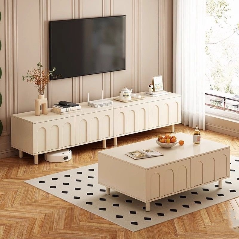 2024 new floor locker cream style TV cabinet tea table suit living room house hold TV cabinet