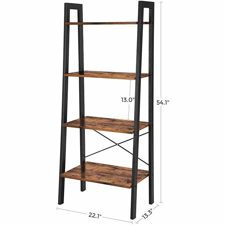 Iron Frame Infustrial Bookcase Short Ladder Bookshelf Laddar Book Shelf For Hall