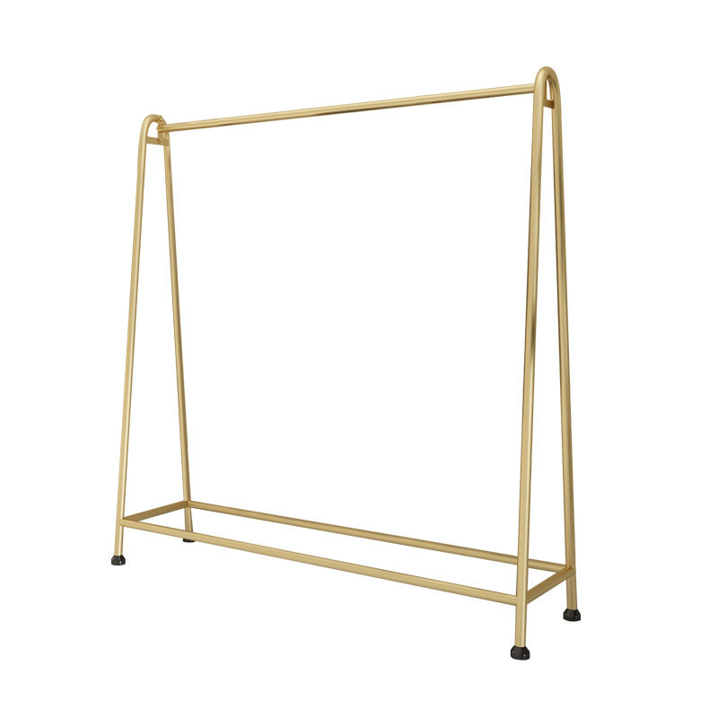 Iron Shopping Garment Gold Display Clothes Rack, Clothes Display Rack In Shopping Mall