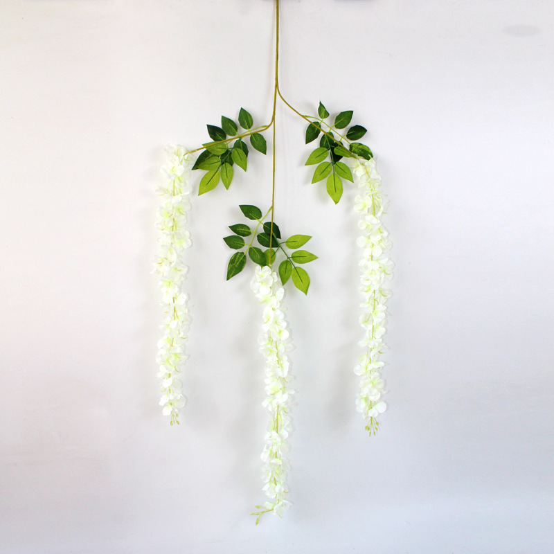 Colourful Pastel Artificial Wisteria Vine Ratta Hanging Garland Silk Flowers Wedding Decoration Wisteria Flowers