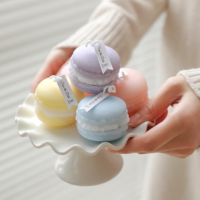 Cute Mini Macaron Scented Candles Handmade Cake Candles Aromatherapy Scented Wedding Home Decoration Candles