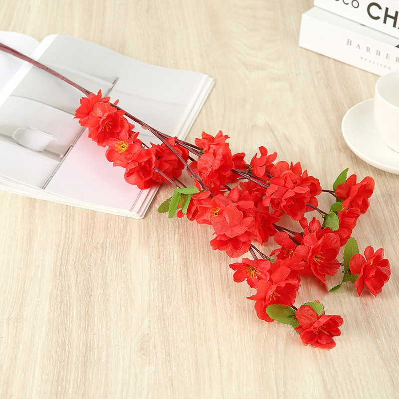 Artificial peach blossom branches cherry blossoms flowers living room decoration interior decoration