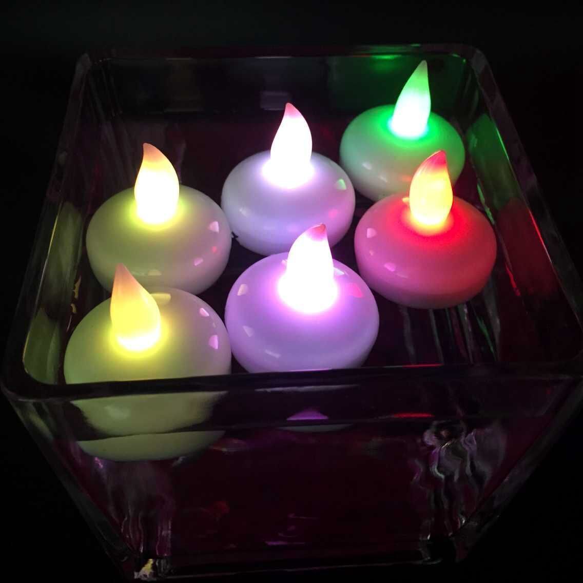 Water Activated LED Tea Light Yellow Flicker Floating LED Tealight Candle