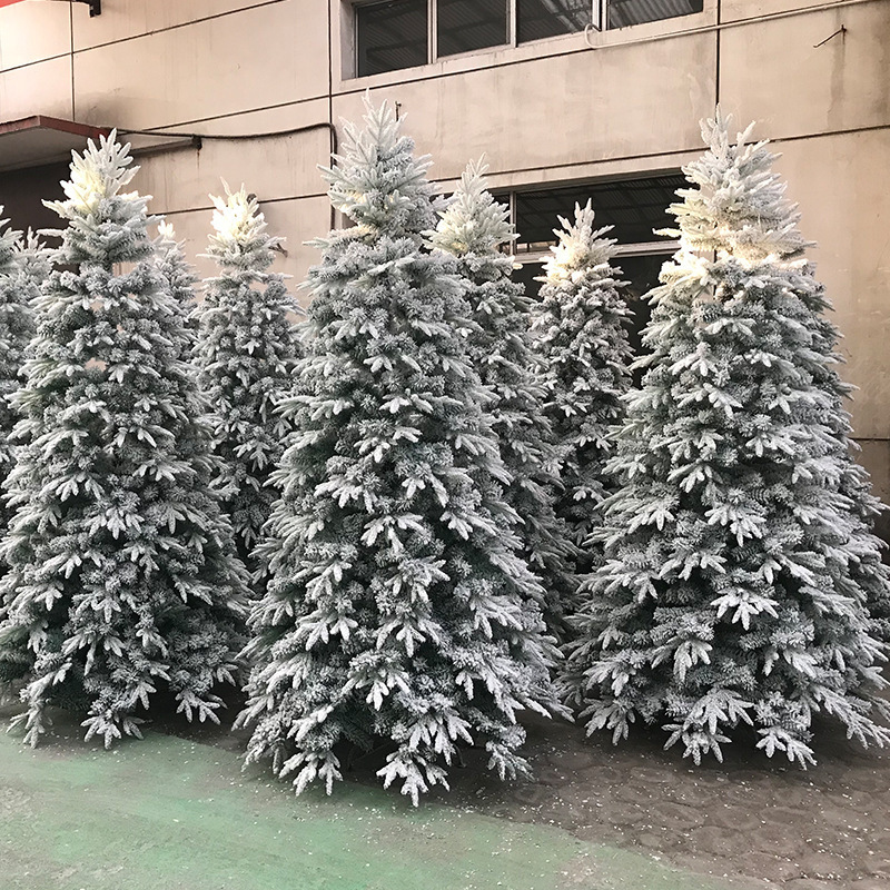 Wholesale Home Christmas Decoration Snow Christmas Tree Artificial PVC and PE Christmas Tree with snow