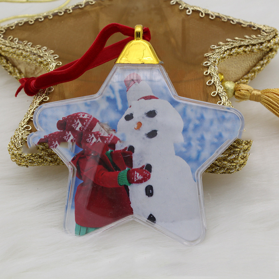 Christmas Ball Sublimation Blank Christmas Ornament Transparent Plastic Flat Ball Sublimation Christmas Ornaments