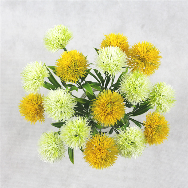 Decorate artificial flowers green real touch dandelion plants plastic flowers home decoration