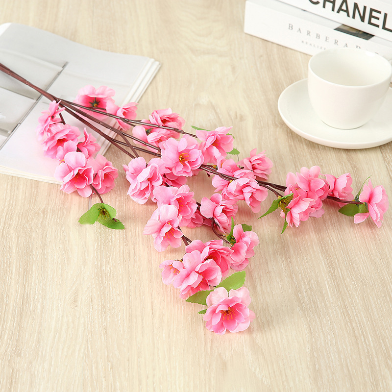 Artificial peach blossom branches cherry blossoms flowers living room decoration interior decoration