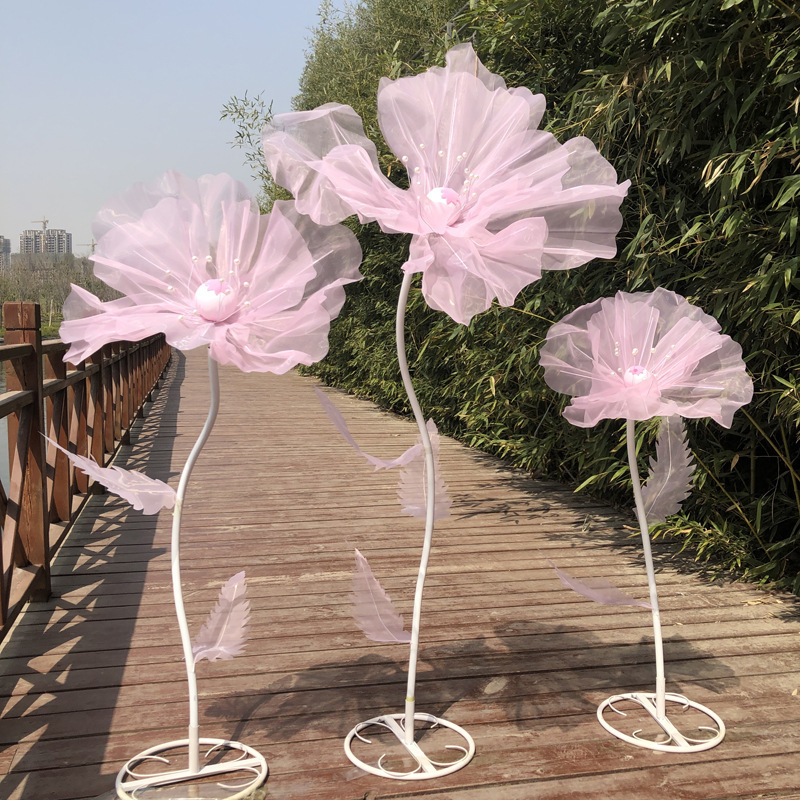 Artificial Giant Flowers With Stem Stand Big Huge Giant Large Silk Flower Decoration For Wedding Event