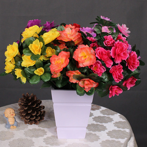 artificial azalea flowers 7 forks silk azalea flower for home party wedding decoration