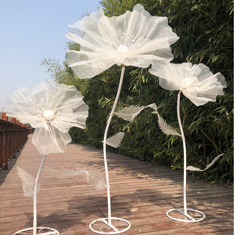 Artificial Giant Flowers With Stem Stand Big Huge Giant Large Silk Flower Decoration For Wedding Event