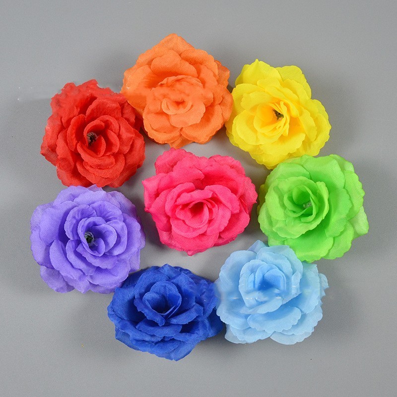 Wedding Decor Artificial Floral Arrangement Silk Flower Head Rose For Home Party Decoration Flower Panel